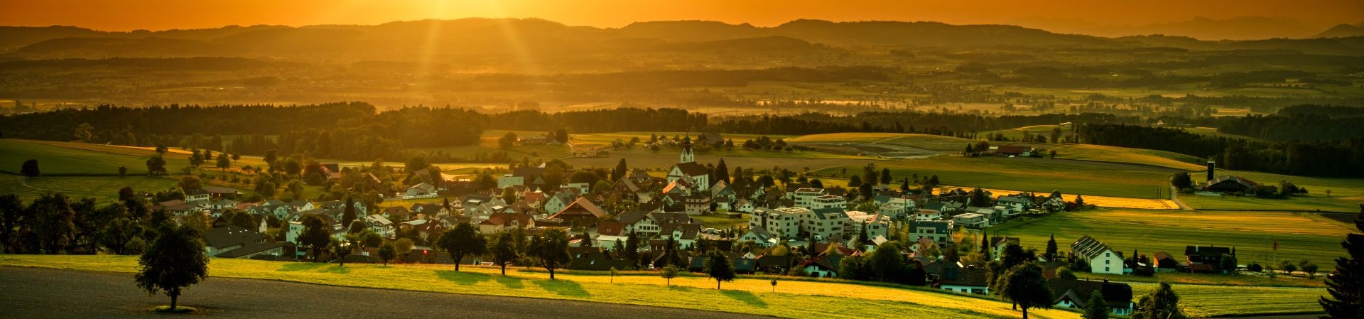 Sonnenuntergang über Beinwil (Freiamt)